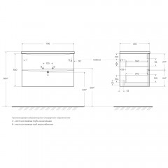 Тумба под раковину BelBagno Acqua 80 cemento verona grigio ACQUA-800-2C-SO-CVG