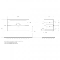Тумба под раковину BelBagno Acqua 100 rovere vintage bianco ACQUA-1000-2C-SO-RVB