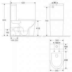 Унитаз WeltWasser Salzbach 001 GL-BL безободковый