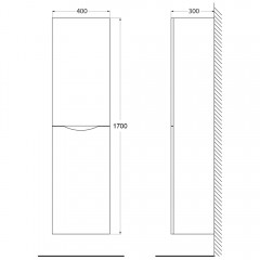 Пенал BelBagno Ancona-N 40 rovere bianco ANCONA-N-1700-2A-SC-WO-L