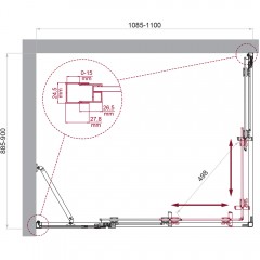 Душевой угол BelBagno Luce LUCE-AH-21-110/90-P-Cr