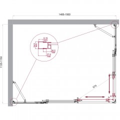 Душевой угол BelBagno Luce LUCE-AH-22-150/115-C-Cr