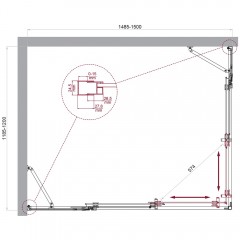 Душевой угол BelBagno Luce LUCE-AH-22-150/120-C-Cr