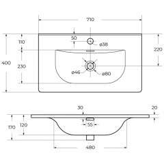 Раковина мебельная BelBagno BB-8099-3-70