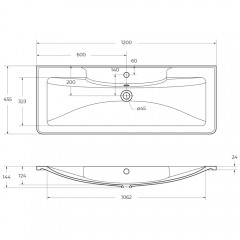 Раковина мебельная BelBagno BB1200/455-LV-ART-ALR-NERO