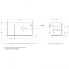 Тумба под раковину BelBagno Kraft 100 cemento grigio KRAFT-1000-2C-1A-SO-CG-R