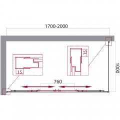 Душевое ограждение BelBagno Unique UNIQUE-AH-21-170/200-100-C-Cr