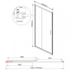 Душевая дверь Vincea Garda VDS-1G135CLGM