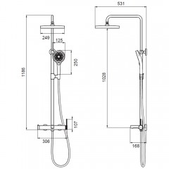 Душевая система Vincea Rim VSFS-2RM1CH