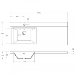 Раковина BelBagno BB1200/480-LV-MR-L