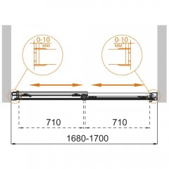 Шторка на ванну Cezares Tandem TANDEM-SOFT-VF-2-170/145-P-Cr