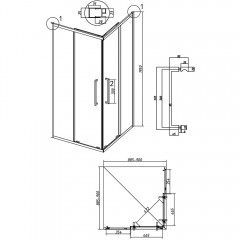 Душевое ограждение Grossman Cosmo 300.K33.02.9090.21.10