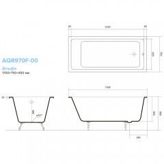 Ванна чугунная Aquatek Альфа 170x75 AQ8970F-00