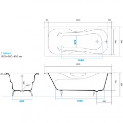 Ванна чугунная Aquatek Гамма 180x80 AQ8080F-00