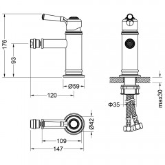 Смеситель для биде Aquatek Классик AQ1518PG