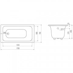 Ванна чугунная Bloomix Elba 170x70 BLE177045-H с ручками