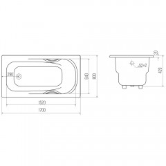 Ванна чугунная Bloomix Marco 170x80 BLC178042-H с ручками