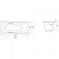 Ванна чугунная Bloomix Oder 180x80 BLD188042-H с ручками