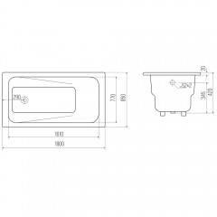 Ванна чугунная Bloomix Rein 180x85 BLR188542-H с ручками
