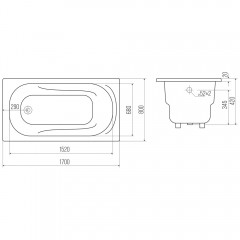Ванна чугунная Bloomix Waldorf 170x80 BLW178042-H-ANS с ручками и антискользящим покрытием