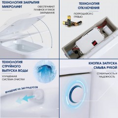 Унитаз подвесной Cerutti Argentera Aria Pulse CT10590 безободковый с импульсным смывом