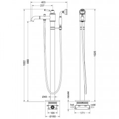 Смеситель для ванны Aquatek Классик AQ1545PG напольный