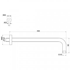 Держатель верхнего душа Aquatek AQ2174BGM