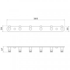 Планка с 6-ю крючками Aquatek Европа AQ4124BG