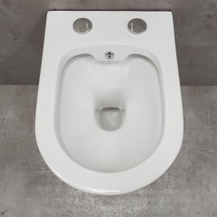 Инсталляция Geberit 111.154.11.1 + кнопка смыва Delta01 115.107.11.1 + унитаз Bloomix Enjoy AD1304SB Ceramic+ безободковый с биде и смесителем