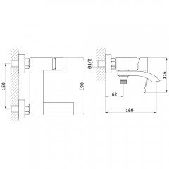 Смеситель для ванны Felice 1040 cromo