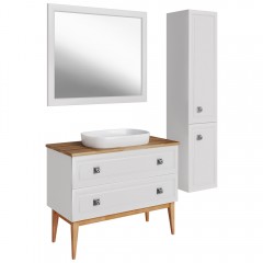Тумба с раковиной ASB-Woodline Каталина 100 white