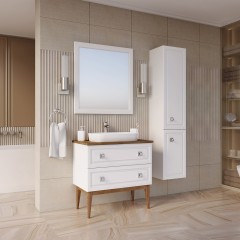 Зеркало ASB-Woodline Каталина 80 white
