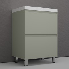 Тумба с раковиной Style Line Манхэттен 60 напольная олива/серый шёлк