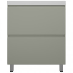 Тумба с раковиной Style Line Манхэттен 70 напольная олива/белый