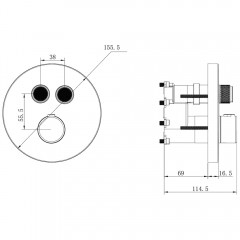 Душевая система встраиваемая Vincea Inspire VSFW-3I22MT2GM термостат