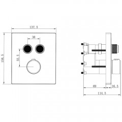 Душевая система встраиваемая Vincea Inspire VSFW-321MT1GM термостат