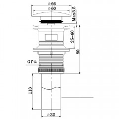 Донный клапан Vincea DBS-616MB