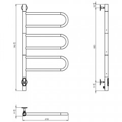 Полотенцесушитель электрический Vincea VTD-1R2CBE