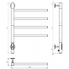 Полотенцесушитель электрический Vincea VTD-1S1CBE