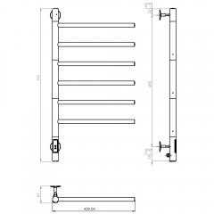 Полотенцесушитель электрический Vincea VTD-1S2CBE
