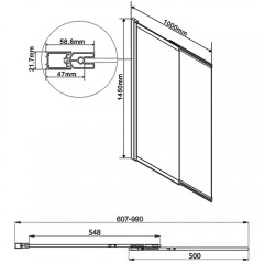 Шторка на ванну Vincea VSB-1E100CLG