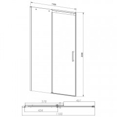 Душевая дверь Vincea Dice VDS-4D110CLGM