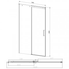 Душевая дверь Vincea Dice VDS-4D140CLGM
