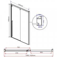 Душевая дверь Vincea Lugano VDS-1L150CLB-1