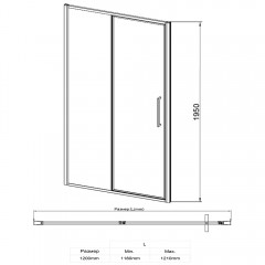 Душевая дверь Vincea Slim 8mm VDP-4SL120CLGM