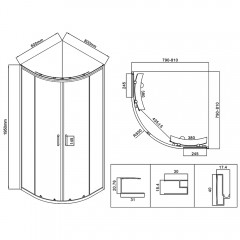 Душевое ограждение Vincea City VSQ-5CT800MT