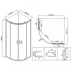 Душевое ограждение Vincea City VSQ-5CT900MT