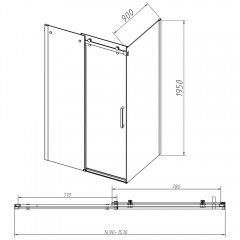 Душевое ограждение Vincea Como-N VSR-4CN9015CGB