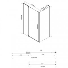 Душевое ограждение Vincea Extra VSR-1E111290CLGM