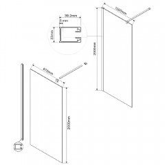 Душевое ограждение Vincea Walk-In VSW-1H100MRG